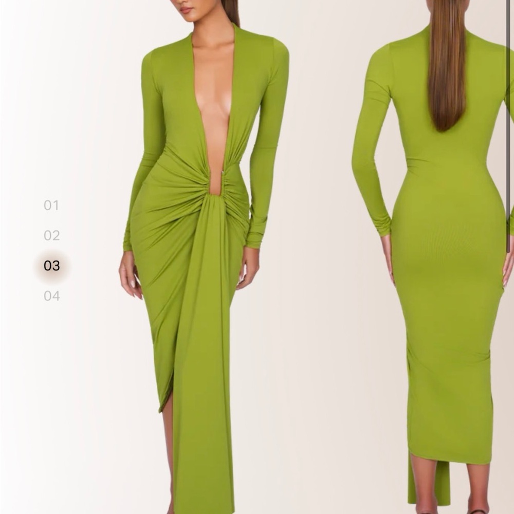 Cou coo NOXRA DEEP PLUNGE DRESS - PISTACHIO
Worn once